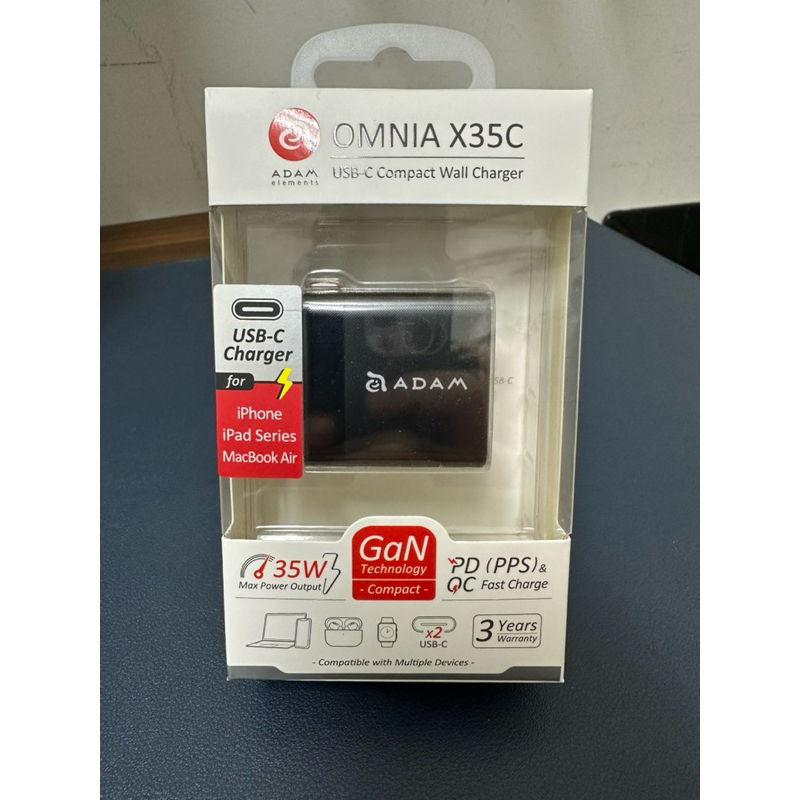 ADAM 亞果元素 OMNIA X35C 35W 雙孔Type-C 氮化鎵充電頭 | 蝦皮購物