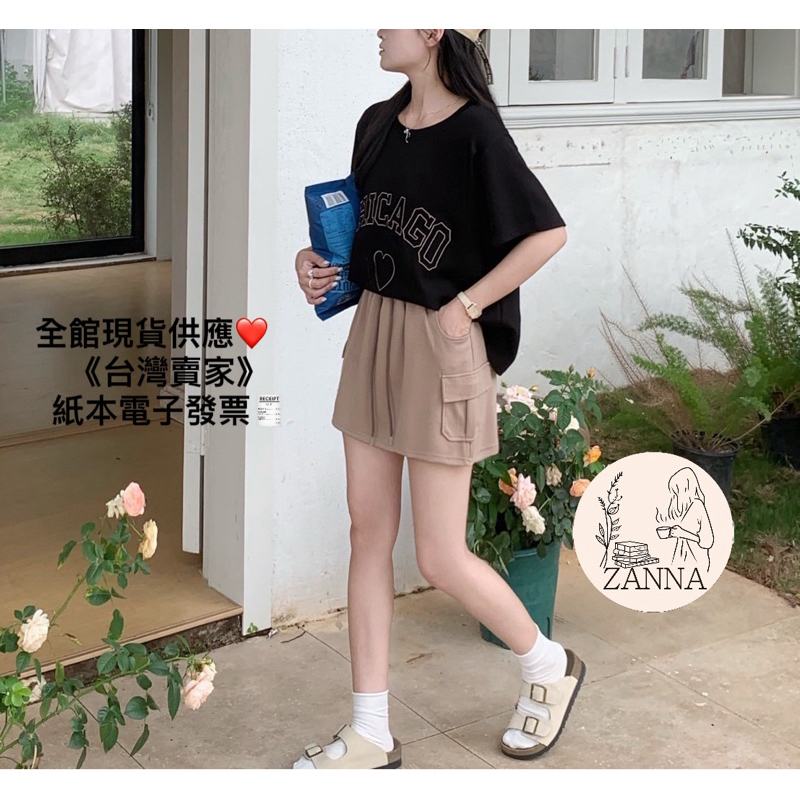 《zanna》70400 定制款！愛心刺繡工裝太空棉套裝附安全褲 女裝 女生衣著 套裝 工裝套裝 短袖 休閒套裝 蝦皮購物