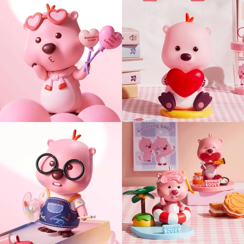 MINISO 名創優品 ZANMANG LOOPY 正版聯名款 告白立體公仔 小畫家立體公仔 手機支架 造型夜燈 小海狸 | 蝦皮購物
