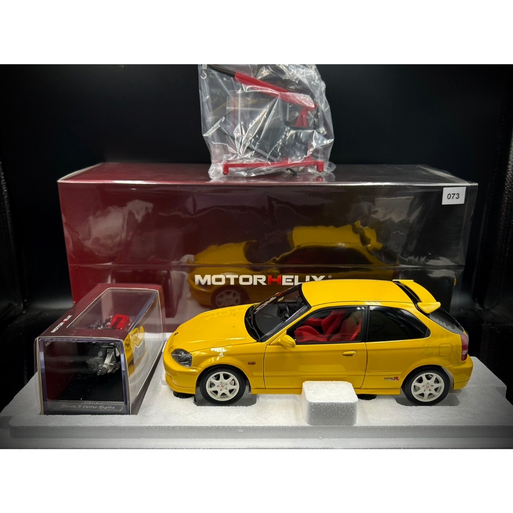 收藏模人】MotorHelix Honda Civic Type-R Ek9 本田黃色1:18 1