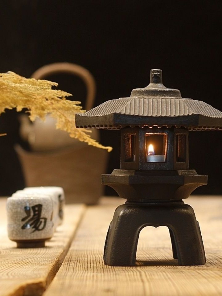 茶王商店】手工鑄鐵長安燈日式雪見燈雪見燈香爐盤香爐香爐唐式宮燈禪燈
