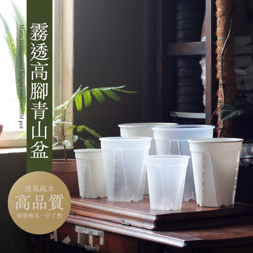 0123 studio｜現貨 加高控根青山盆 透明 白 青山盆 4/5/6/吋 花盆 花器 盆栽 托盤 觀葉植物 控根 | 蝦皮購物