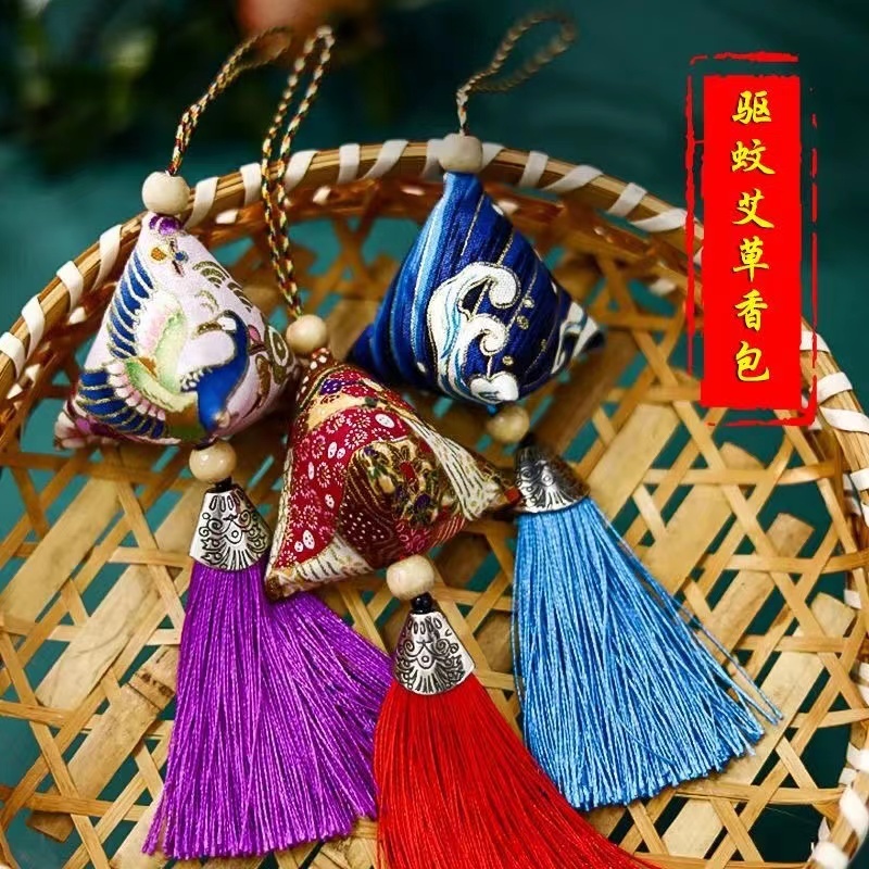 【現貨】香包 端午節香包 端午香包 艾草香包 考試香包盒子 端午粽子香囊手工制作粽子流蘇掛件新款 | 蝦皮購物