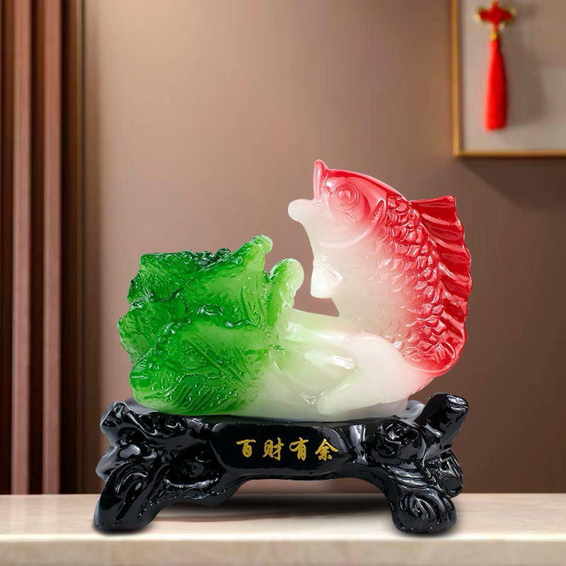 翠玉白菜家居擺件招財樹擺件招財擺件工藝禮品小吃店吧台招財擺件