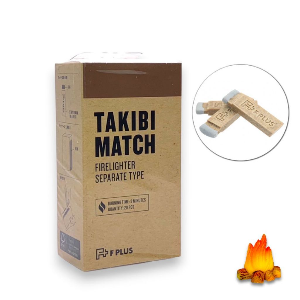 🔥全館免運費🔥 F PLUS｜ 長效火柴型火種 ｜20支/盒｜TAKIBI MATCH｜戶外用火柴式火種｜湯米煙具人 | 蝦皮購物