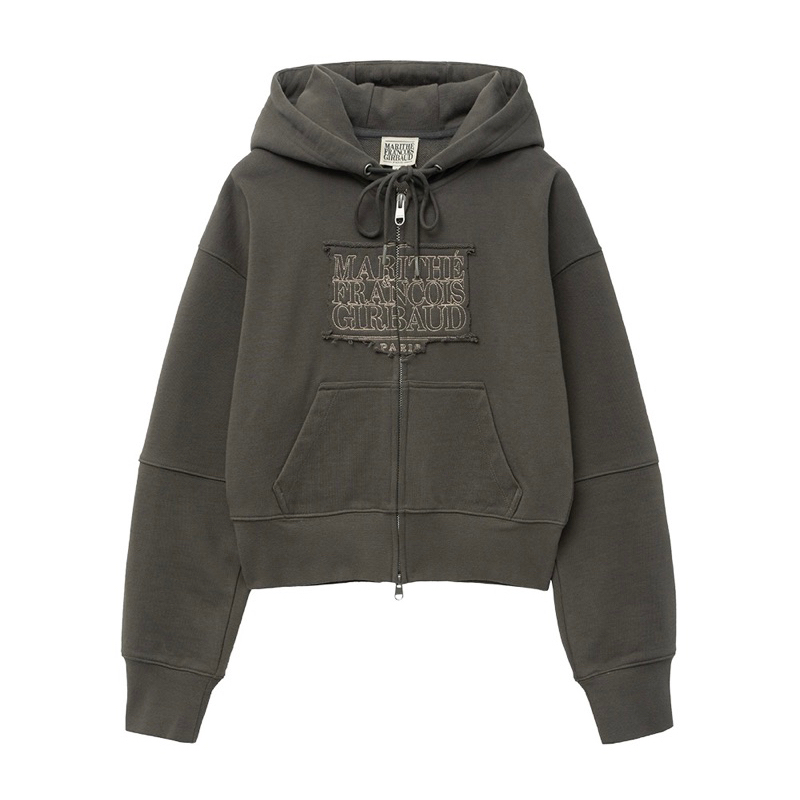 📌預購韓國代購MARITHE CLASSIC LOGO HOODIE ZIPUP 經典短版連帽