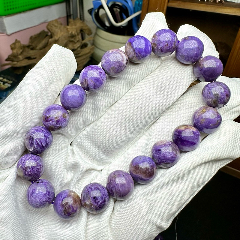龍　水晶 Y061 高品紫龍晶手珠一圖一物貴人財富好運療愈水晶紫龍晶/查羅石龍紋