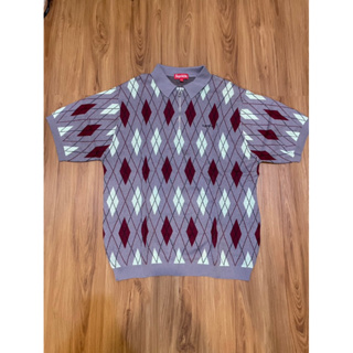 Supreme Argyle Zip Polo White Men's - FW21 - GB