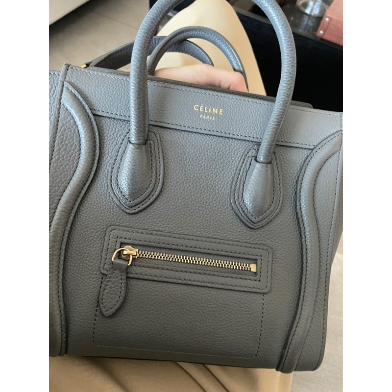 Celine luggage nano kohl 舊logo 霾霧藍 霧霾藍 大象灰 囧包 蝦皮購物