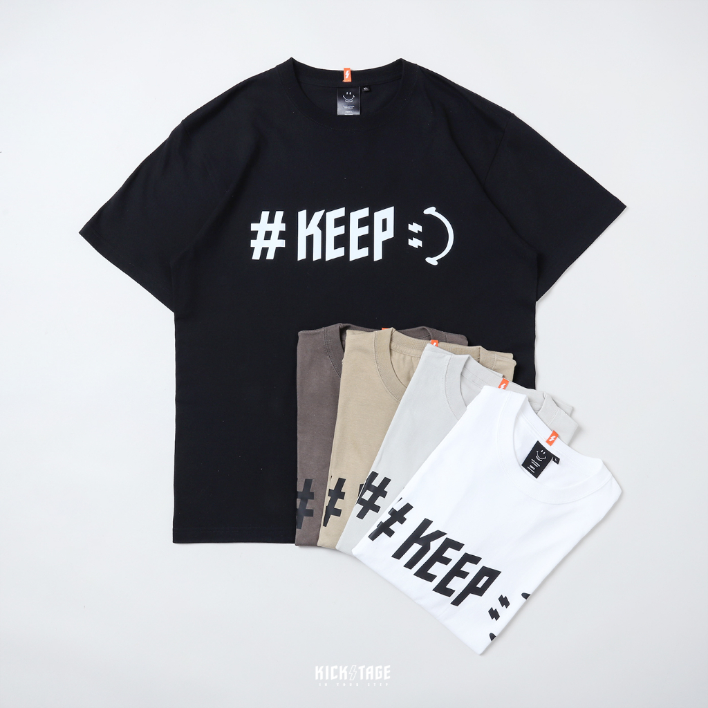 KEEP ESS TEE 白色黑色摩卡奶茶閃電微笑笑臉LOGO 基本款純棉短T【KS70