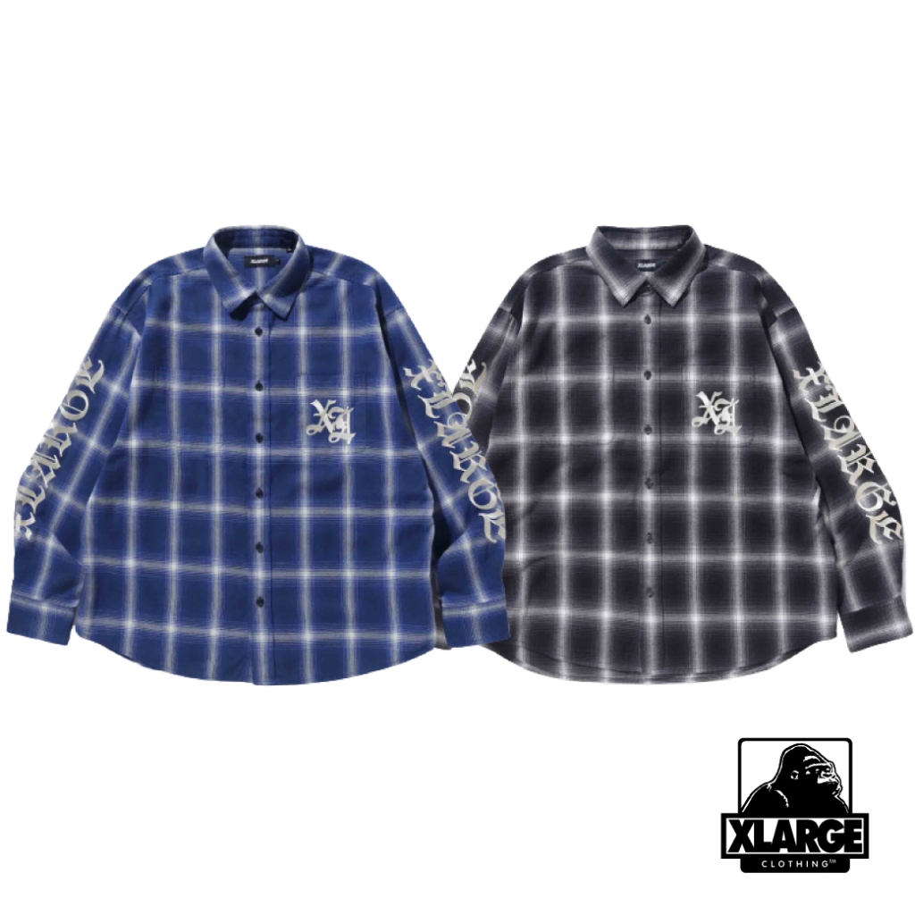 XLARGE OLD ENGLISH L/S FLANNEL SHIRT 襯衫101233014004 | 蝦皮購物