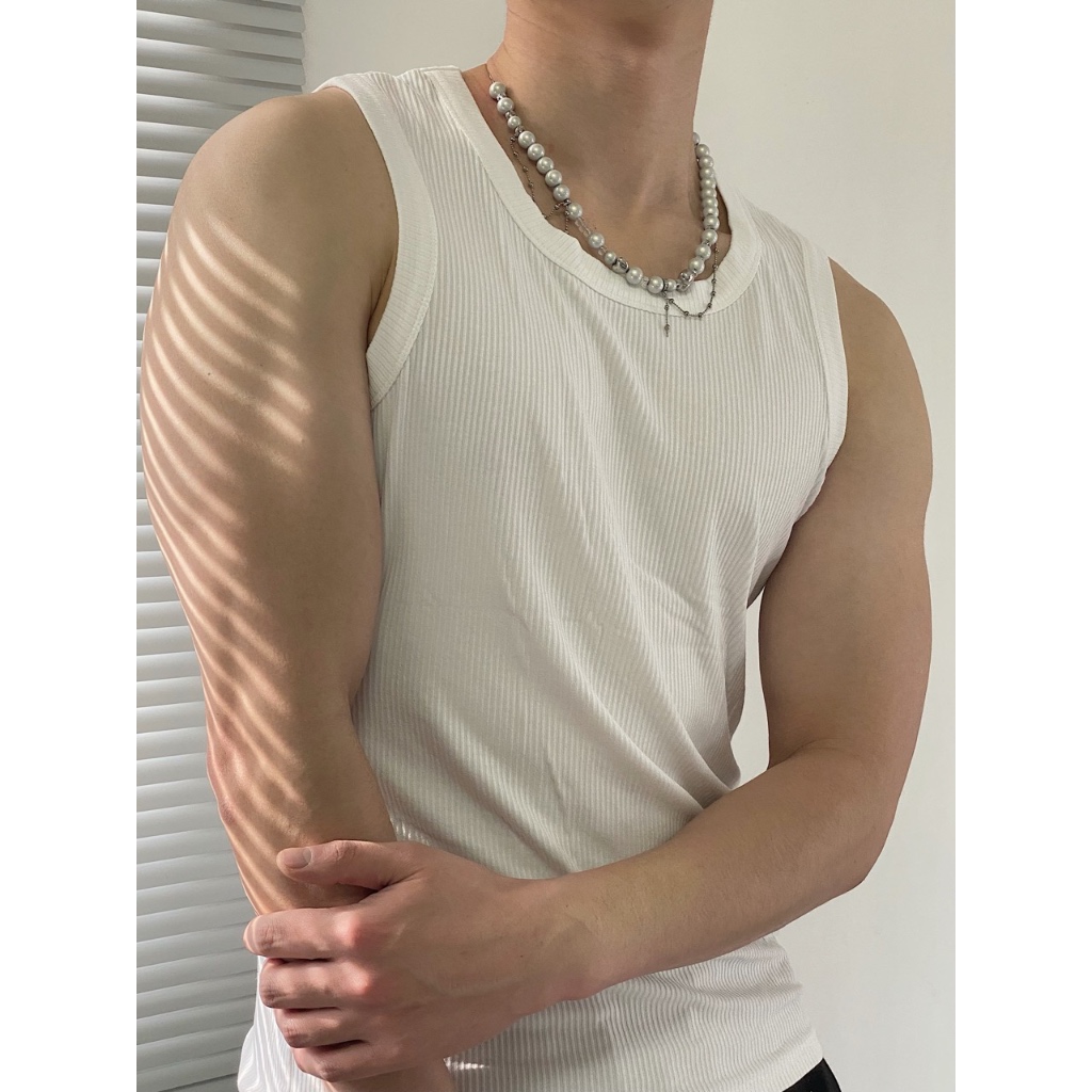 坦克背心 螺紋 吊嘎 美式 健身 純棉 螺紋 平背 穿搭吊嘎 男生背心 打底衫 內搭 基本款 美式 | 蝦皮購物