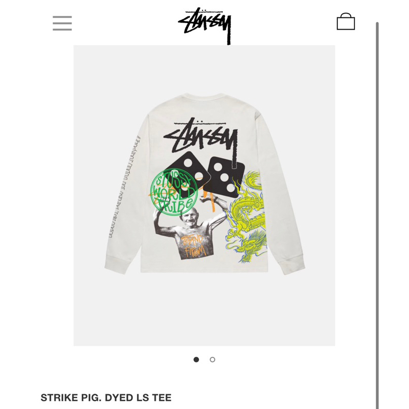 23 STUSSY STRIKE PIG. DYED LS TEE 長袖T恤上衣塗鴉潮流街頭滑板