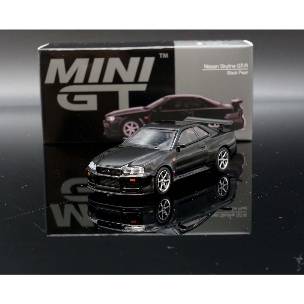 【MASH】現貨特價 Mini GT 1/64 Nissan GT-R (R34) V Spec 黑 #570 右駕 | 蝦皮購物