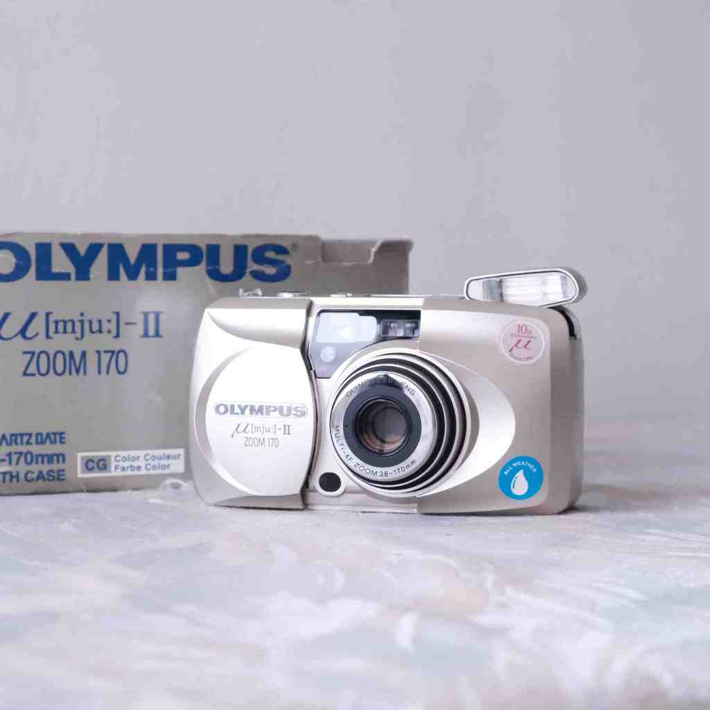 盒裝 Olympus Mju ii zoom 170 (stylus zoom) 喵兔 變焦 傻瓜 底片相機 蝦皮購物