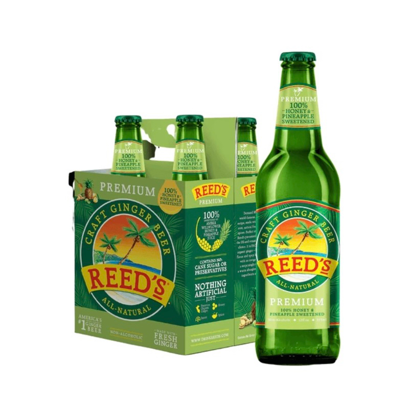美國冠軍 天然 氣泡水 無酒精 薑汁汽水 Reed‘s Premium Ginger Beer 355ml x 1瓶 蝦皮購物