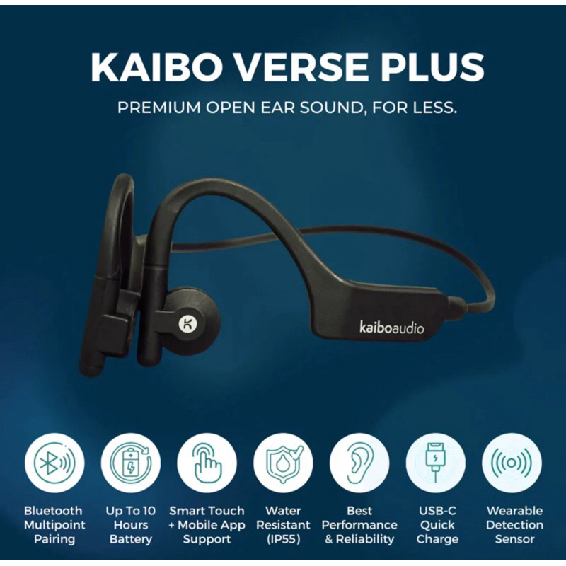 Kaibo Audio KAIBO VERSE Plus 骨傳導 藍牙耳機(黑色） | 蝦皮購物
