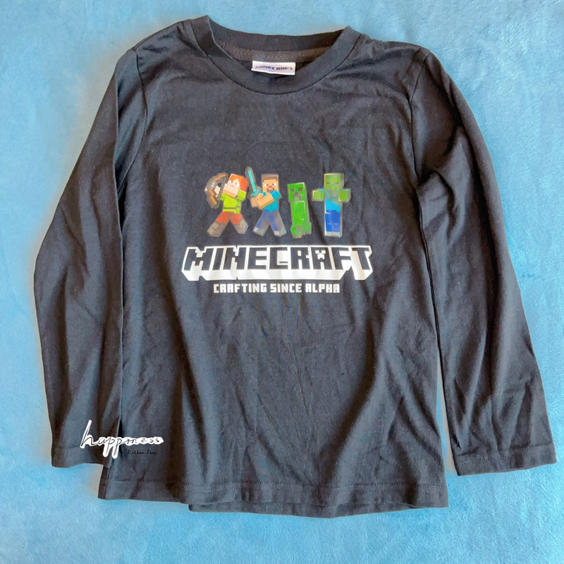 衣斯坦寶｜英國正版 當個創世神 Minecraft 長袖 上衣 長T 衣服 麥塊 史蒂夫 苦力怕 我的世界 | 蝦皮購物
