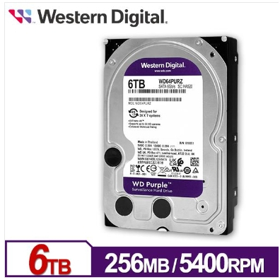 台灣現貨】WD64PURZ 紫標6TB 3.5吋監控系統硬碟| 蝦皮購物