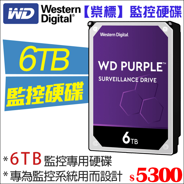 Western Digital HDD 6TB WD Purple 監視システム 3.5インチ 内蔵HDD