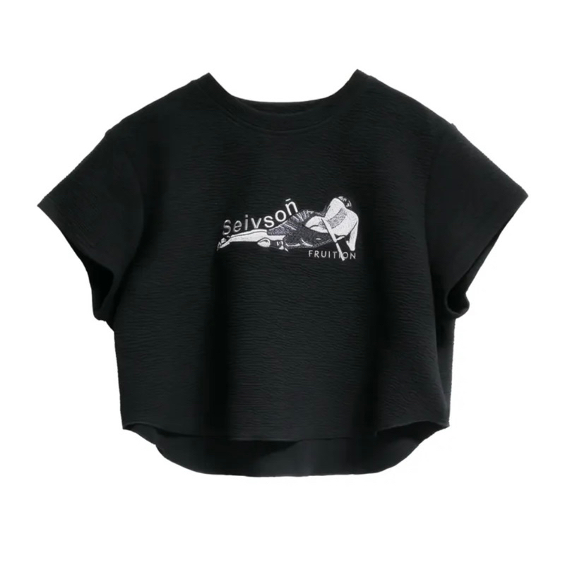 【Seivson X (A)crypsis®】MA-1 Multi-Processed Asymmetric Pleated T-Shirt ㄧ Black main image 0