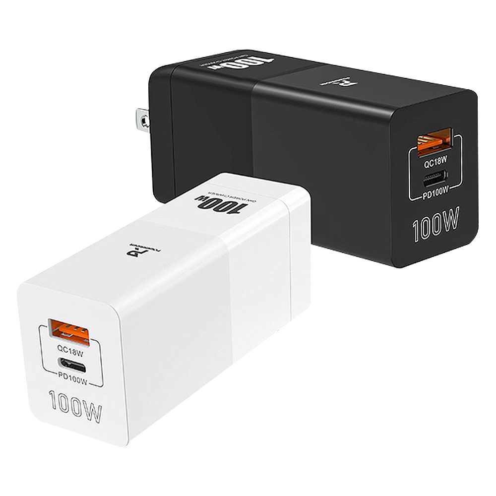 PowerRider PD100W 100W氮化鎵2孔折疊快速充電器 快充頭 快充充電器 快速 高速 多孔充電頭 | 蝦皮購物