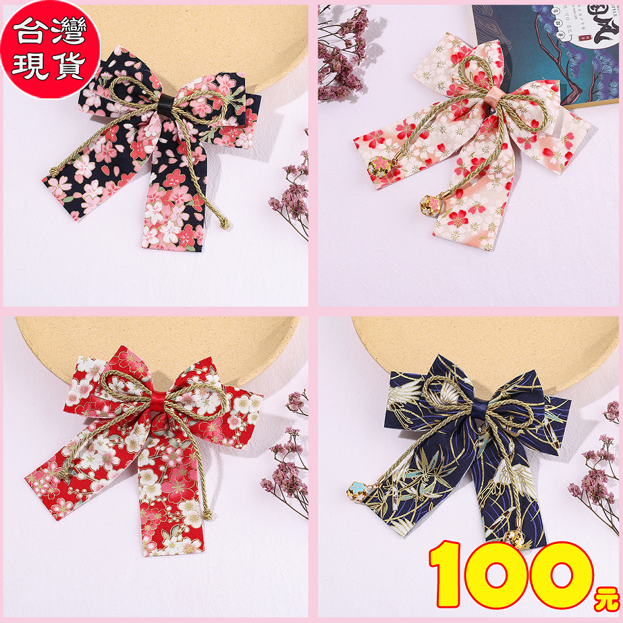 法式經典黃格紋大蝴蝶結髮夾 ｜Yellow Gingham French Bow Hair Clip main image 1
