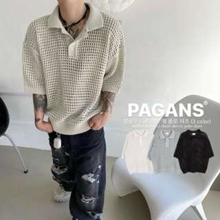 【PAGANS STORE】韓國 鏤空 洞洞 針織 Polo衫 襯衫 重磅 質感 短袖 短Tee (3 color)