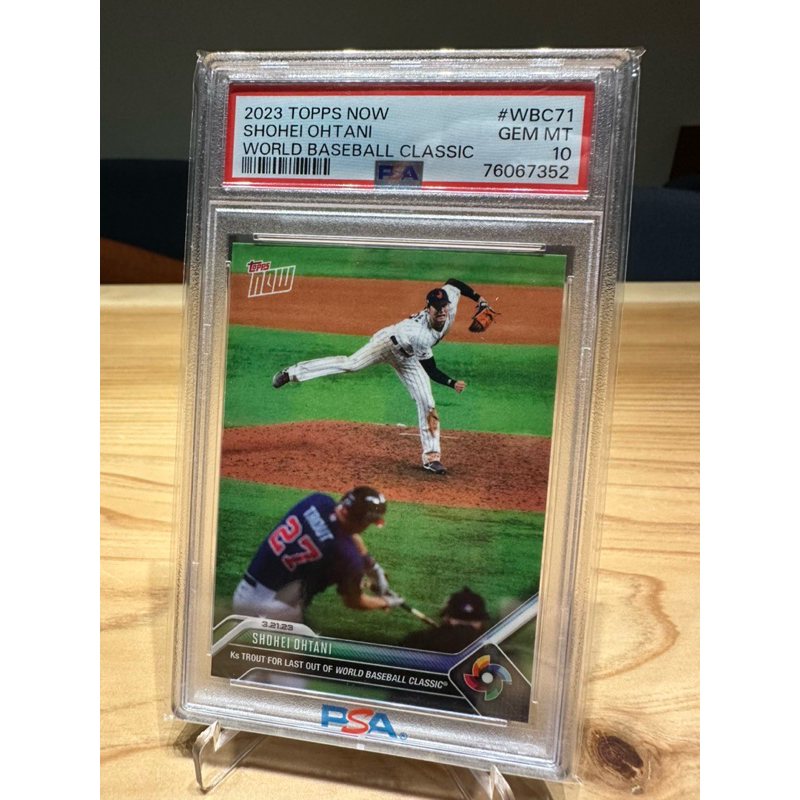 2023 Topps Now WBC Ohtani Trout last out PSA10大谷翔平三振鱒魚球員