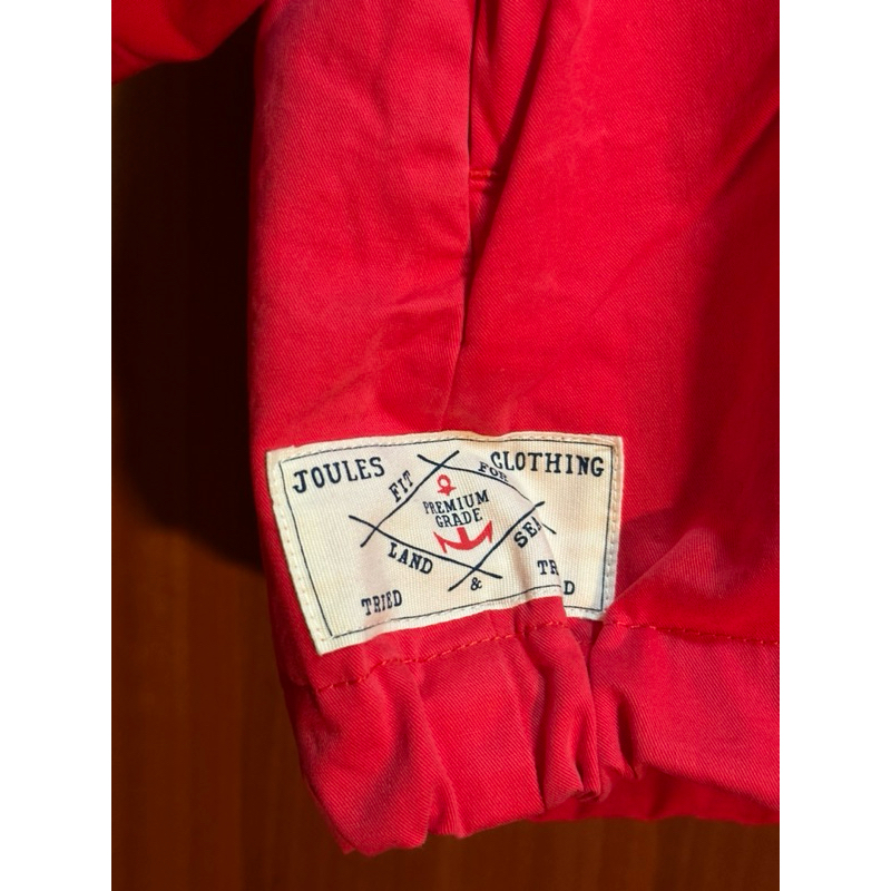 Joules Red Embleton Hooded Pop Over Jacket UK14