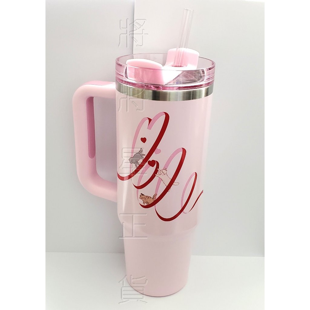 ㊣ 星巴克STANLEY貓咪不鏽鋼把手TOGO冷水杯30oz冰霸杯愛心情人節心心 