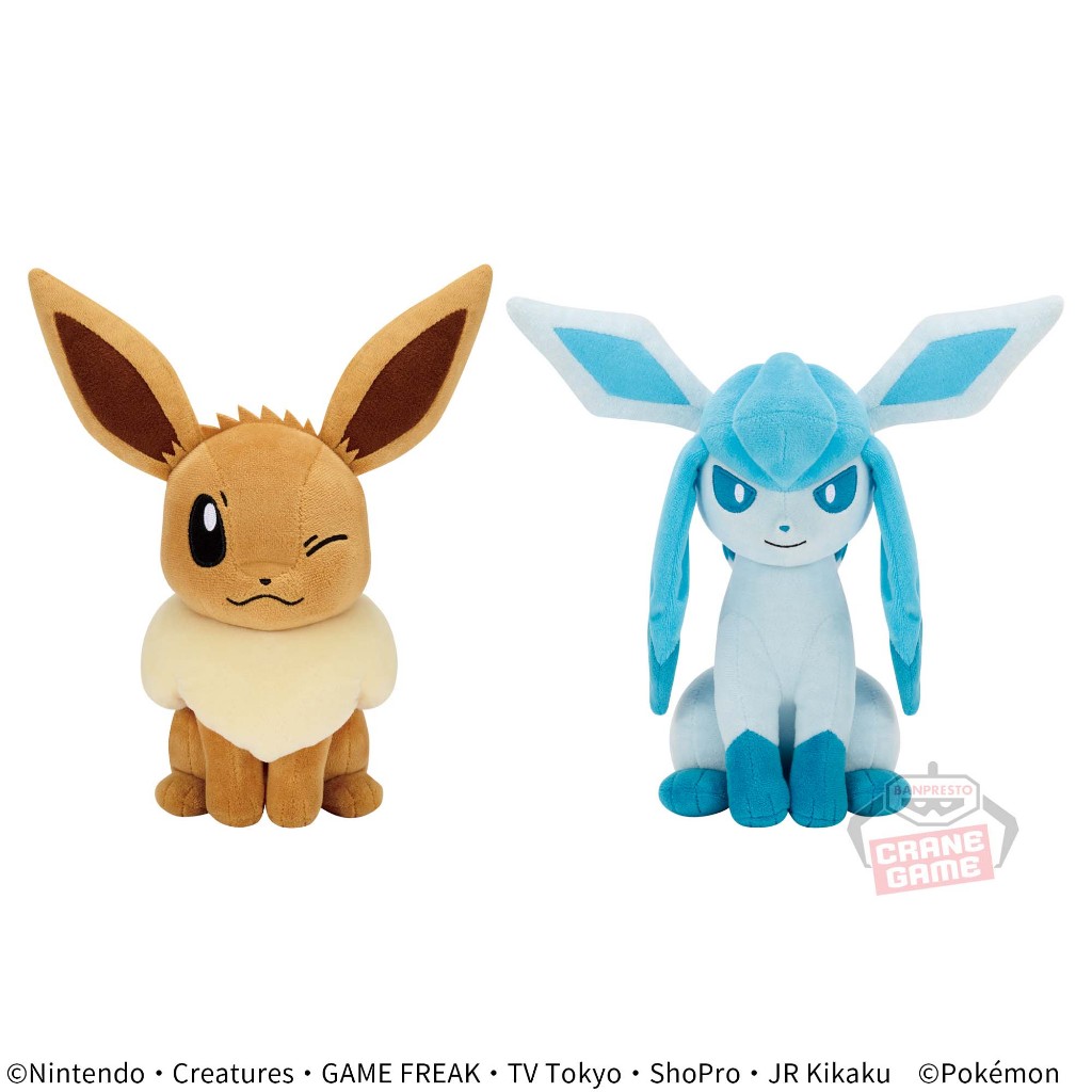 BANDAI 萬代 寶可夢「伊布家族-伊布與冰伊布」絨毛 | 蝦皮購物