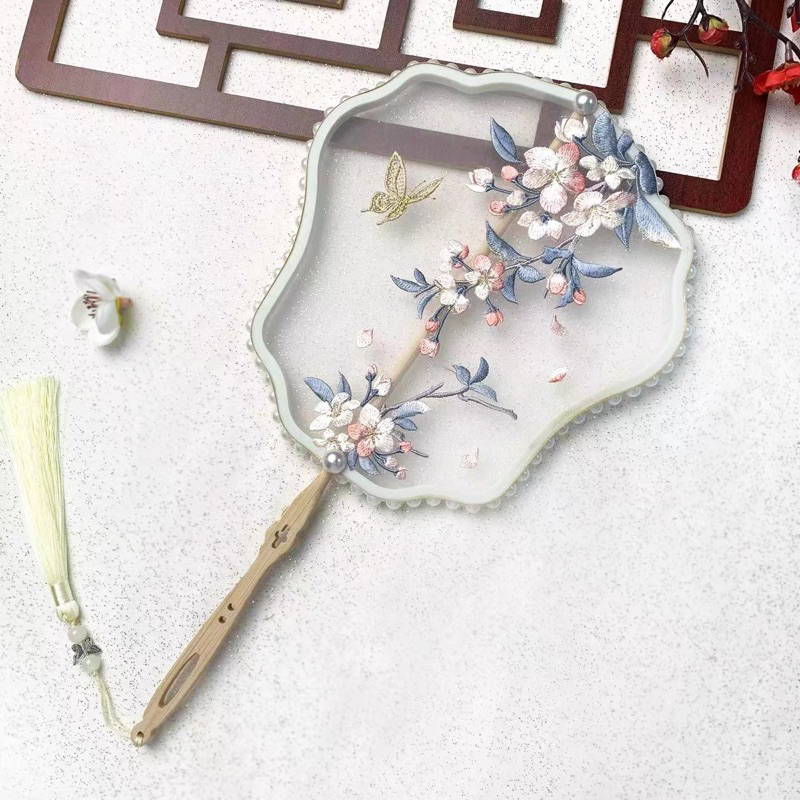 中國古風流蘇刺繡古扇 | 蝦皮購物