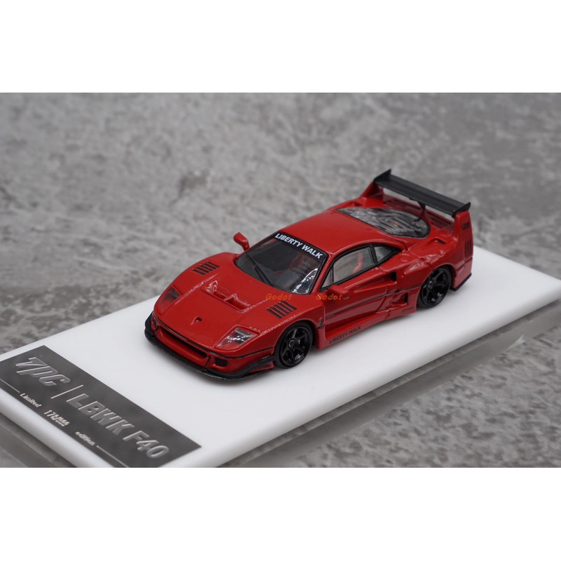 Voiture Miniature Ferrari F40 LBWK - Échelle 1:64 - Rouge - Alliage Métal - Boîte Non Ouverte Avec Support