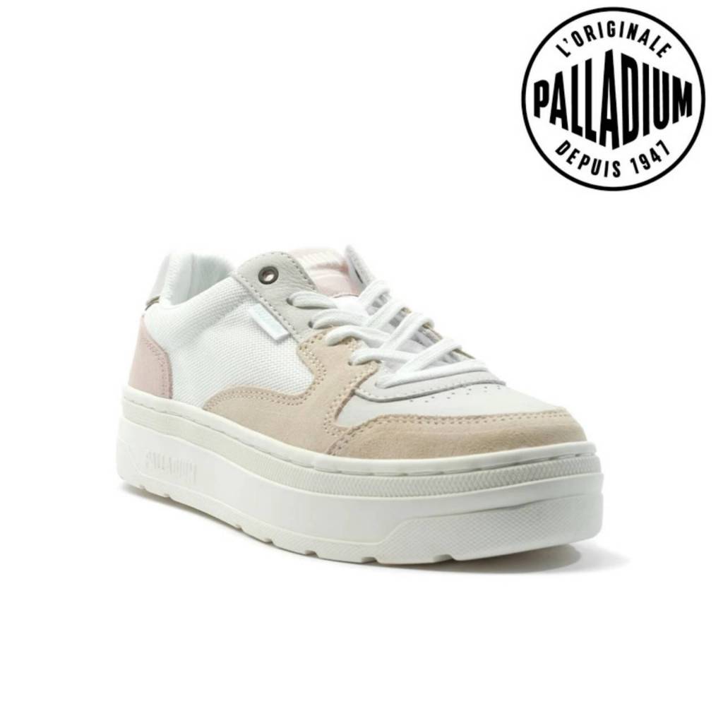 Palladium Zapatos Deportivos Redondos Para Mujer, Gris (Metal Vapor