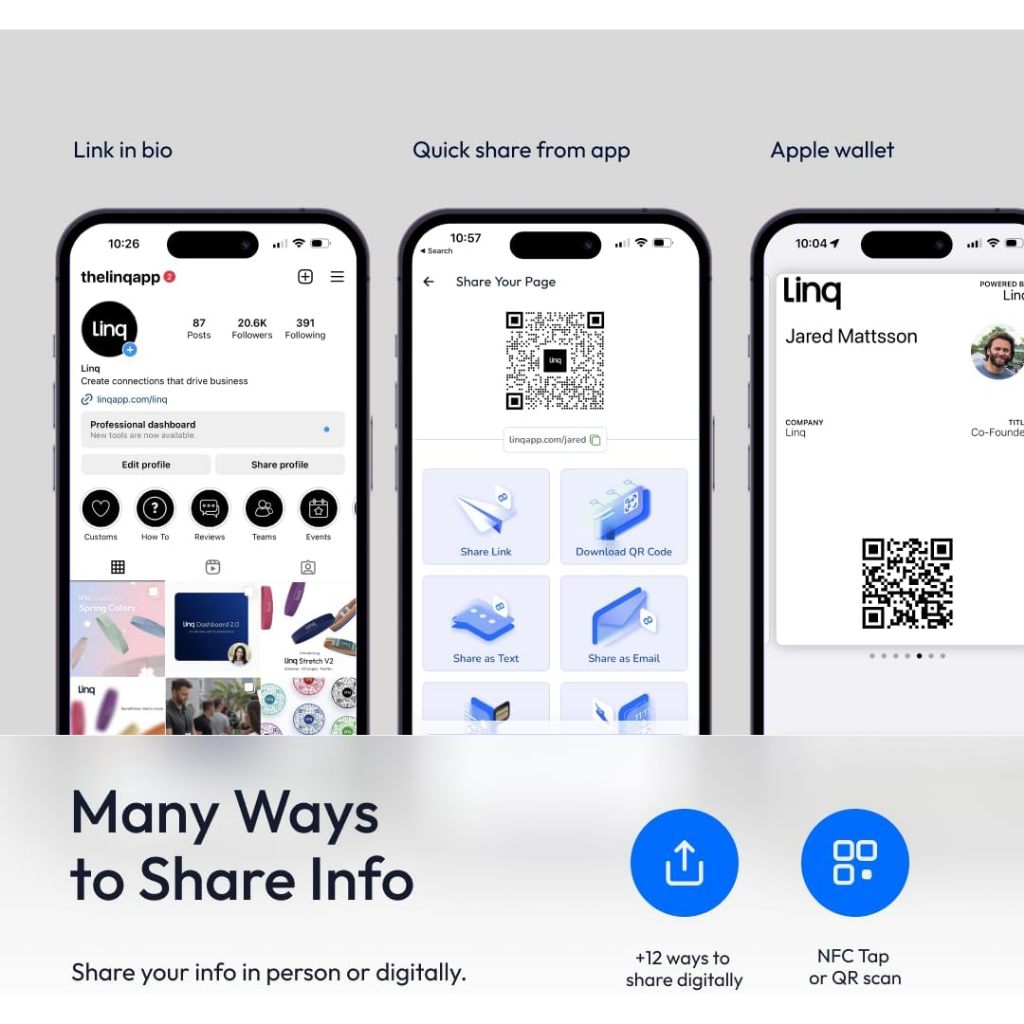 【預購】美國Linq Card超酷炫數位名片NFC QR code Apple Wallet交換名片 社群帳號分享 | 蝦皮購物