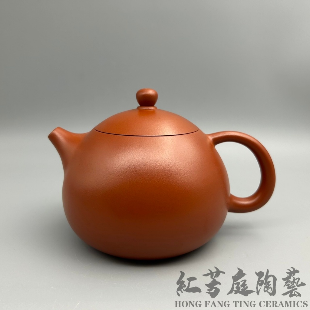 紅芳庭【台灣作家朱泥壺】馬超文旦手拉坏特大尺寸茶具朱泥泡茶壺