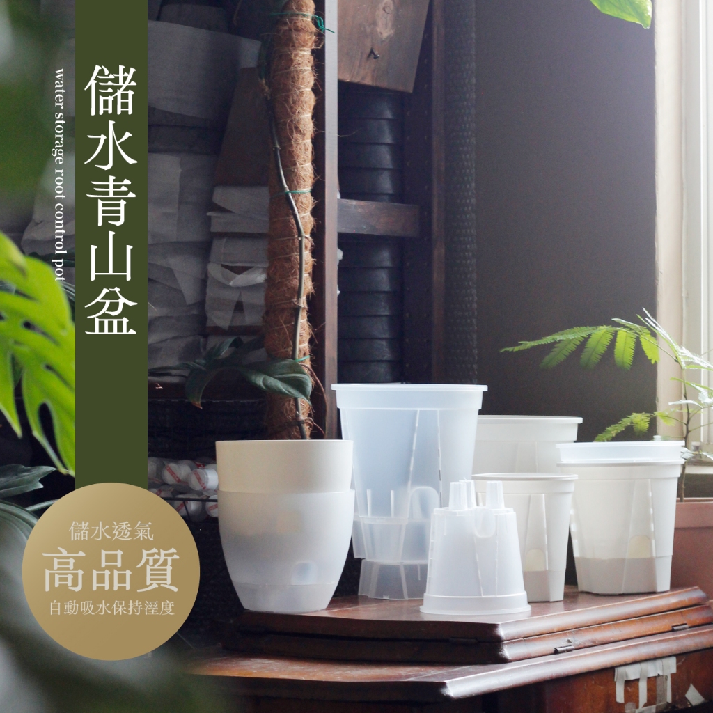 0123 studio｜現貨 儲水青山盆 透明 白 青山盆 4/5/6/吋 花盆 花器 盆栽 托盤 觀葉植物 自動吸水 | 蝦皮購物