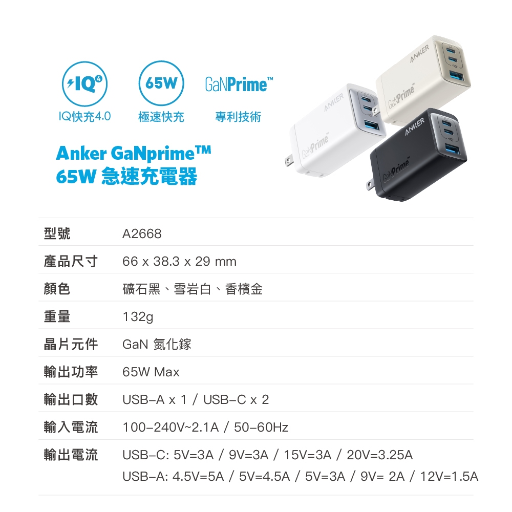 Anker 735 GaNPrime 65w Type C 急速充電器公司貨2年保固A2668 | 蝦皮購物 Anker 735 GaNPrime 65w Type C 急速充電器公司貨2年保固A2668 | 蝦皮購物