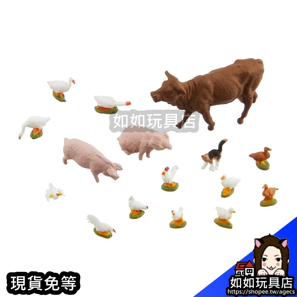 KATO 24-219 動物組(牛・貓・豬・鵝・鴨・雞) N規1/150鐵道微縮