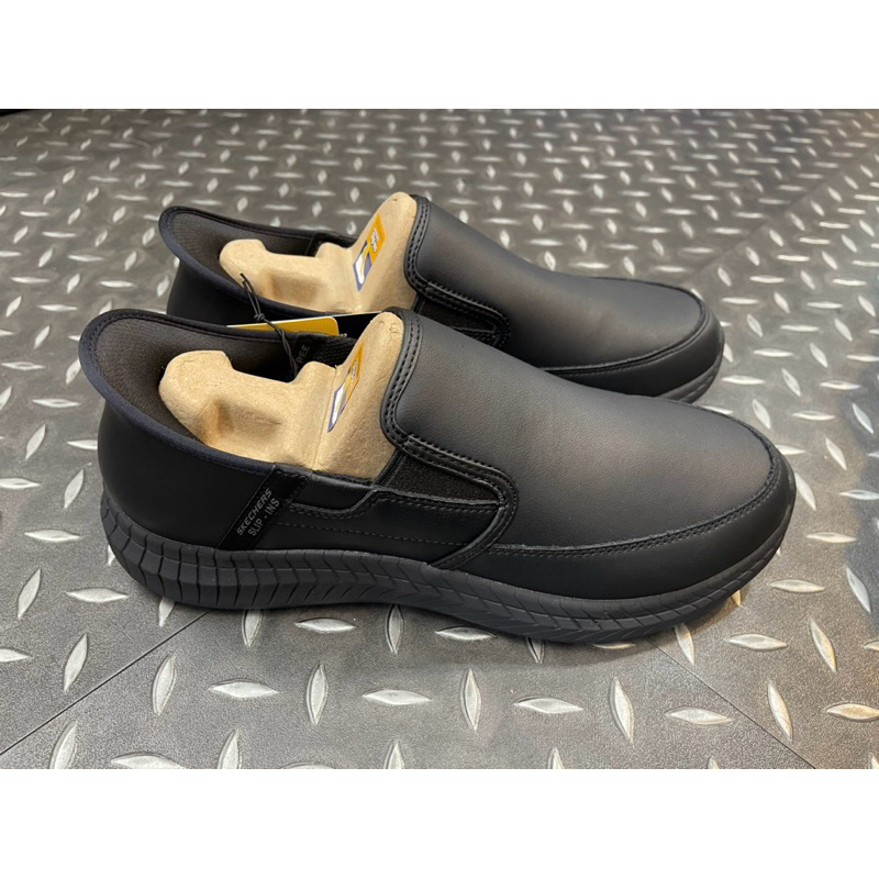 全黑皮 SKECHERS RUSSOM SR 瞬滑 工作鞋 | 蝦皮購物