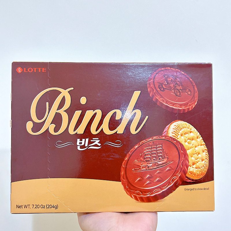韓國 🇰🇷 LOTTE 樂天 BINCH 巧克力餅乾 204g 102g 巧克力 餅乾 零食 | 蝦皮購物