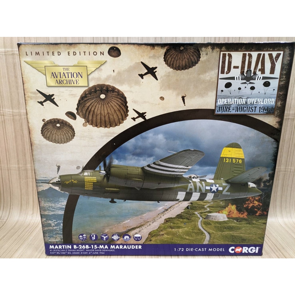 宗鑫1/72 Corgi AA29501 Martin B26 B 掠奪者高速轟炸機1944 諾