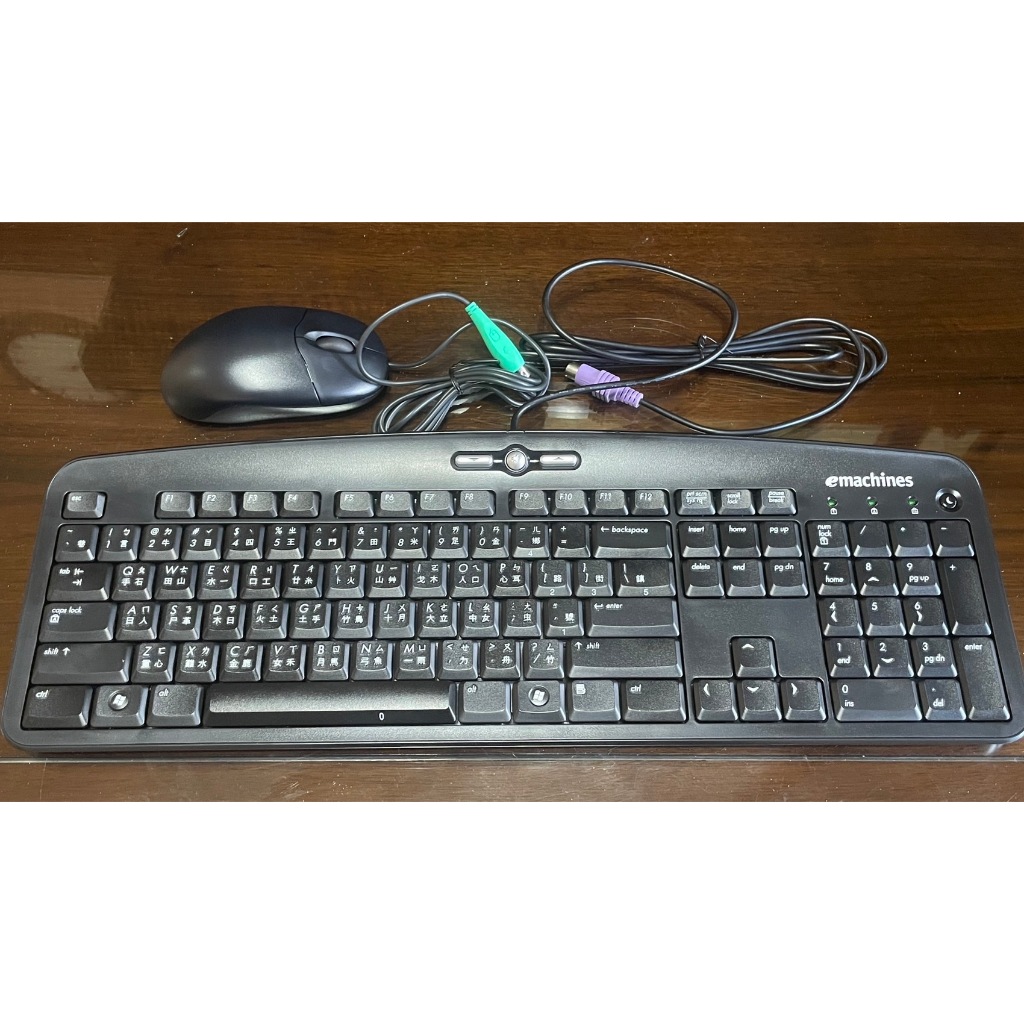 Acer 宏碁 PS/2 鍵盤 emachines KB-0705 有線鍵盤+有線滑鼠 舊型插頭 非USB插頭 | 蝦皮購物