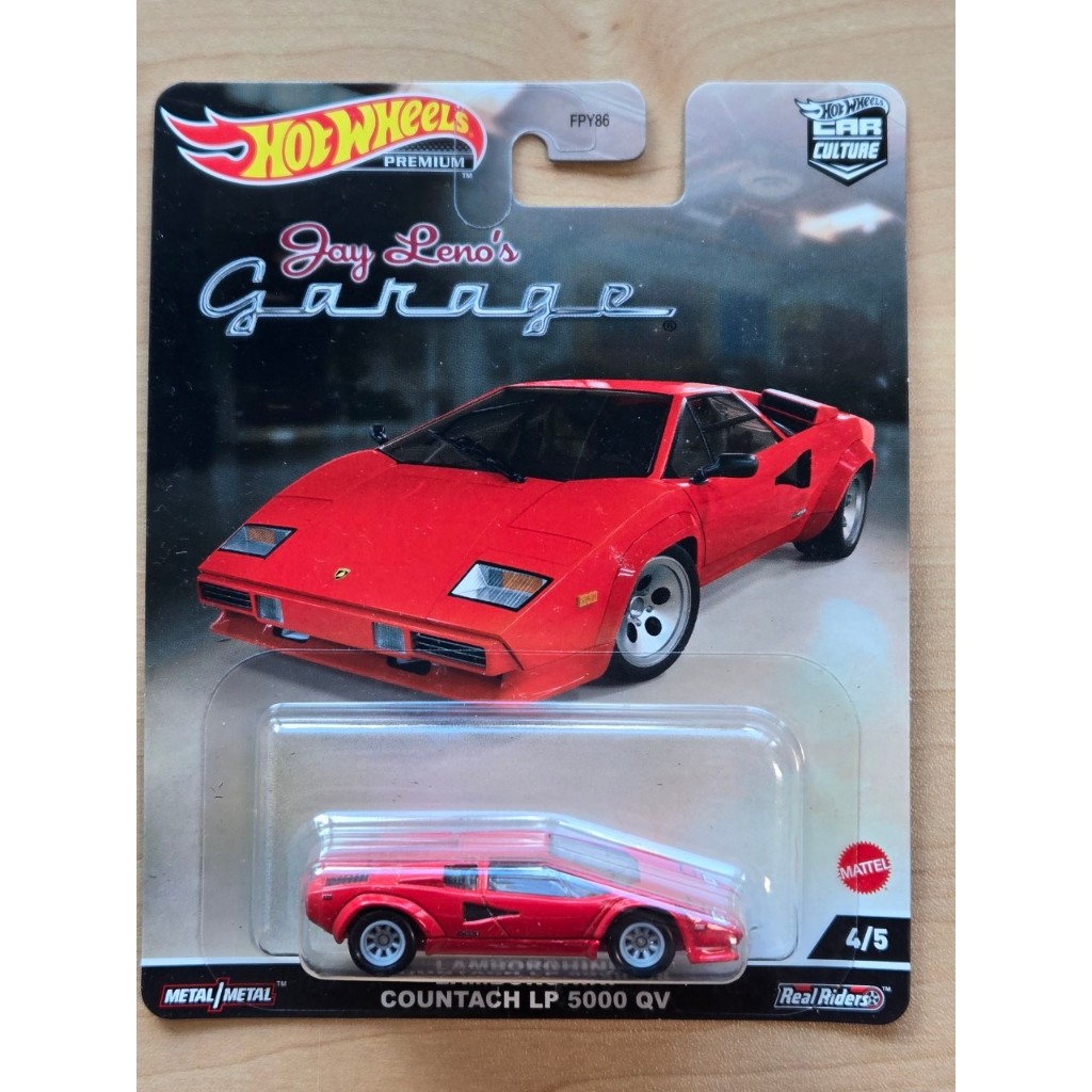 Hot Wheels 2022 Serie Jay Leno's Garage, Lamborghini Countach LP 5000 QV Scala 1:64, Colore Rosso. Nuovo, Da Collezione.