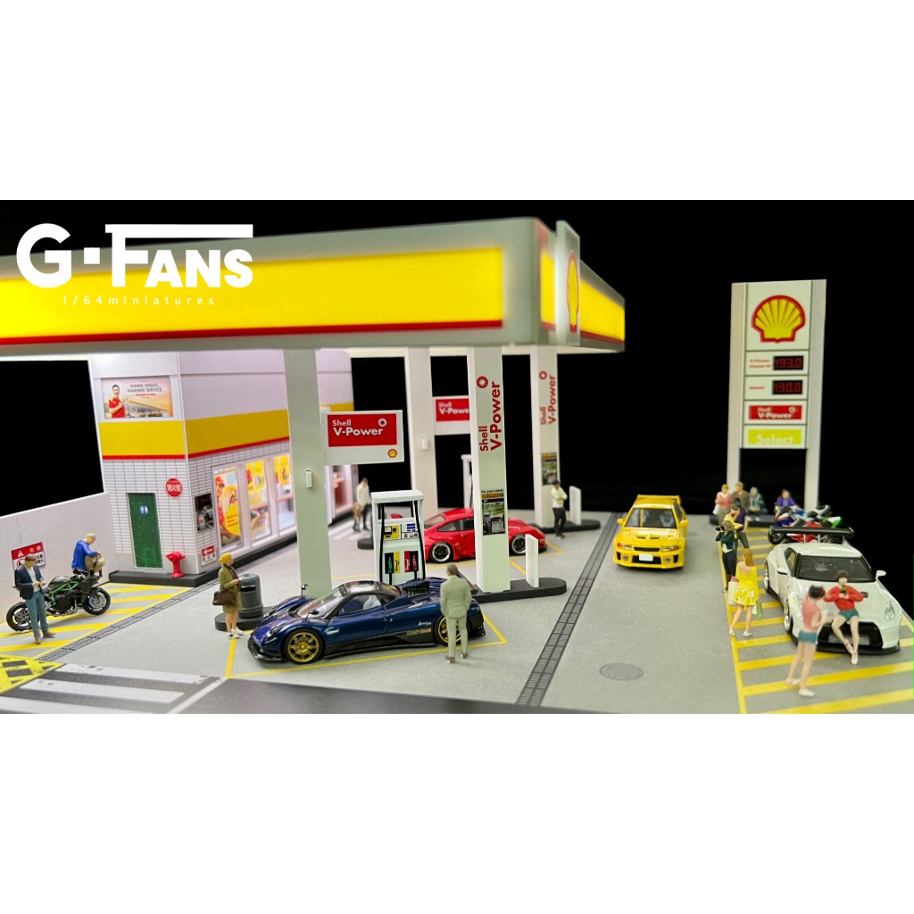 模例】G-FANS 1/64 Shell殼牌加油站場景(710035) | 蝦皮購物