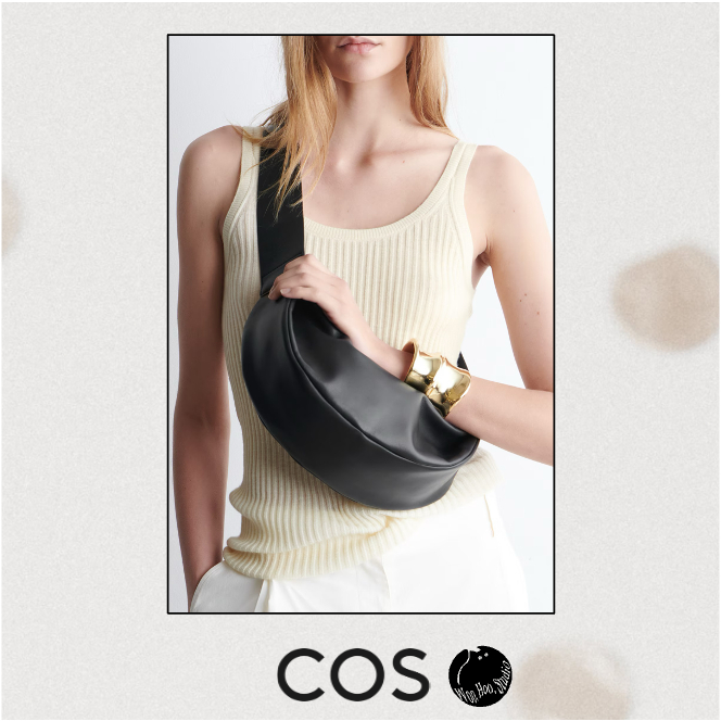 🇸🇪【COS】皮革半月包｜麂皮｜月牙包｜牛角包｜馬鞍包｜斜背包｜肩背包｜皮革｜真皮｜背帶可調｜極簡｜現代｜黑色 | 蝦皮購物