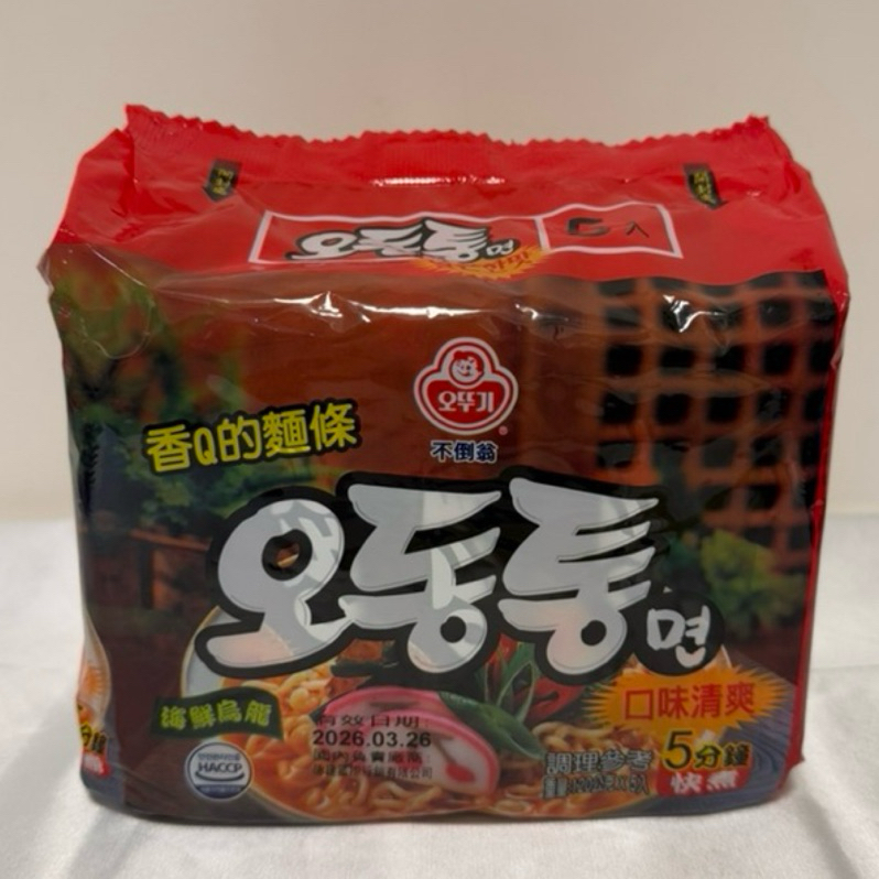 韓國🇰🇷 不倒翁 海鮮風味烏龍拉麵 120g*5包入 | 蝦皮購物