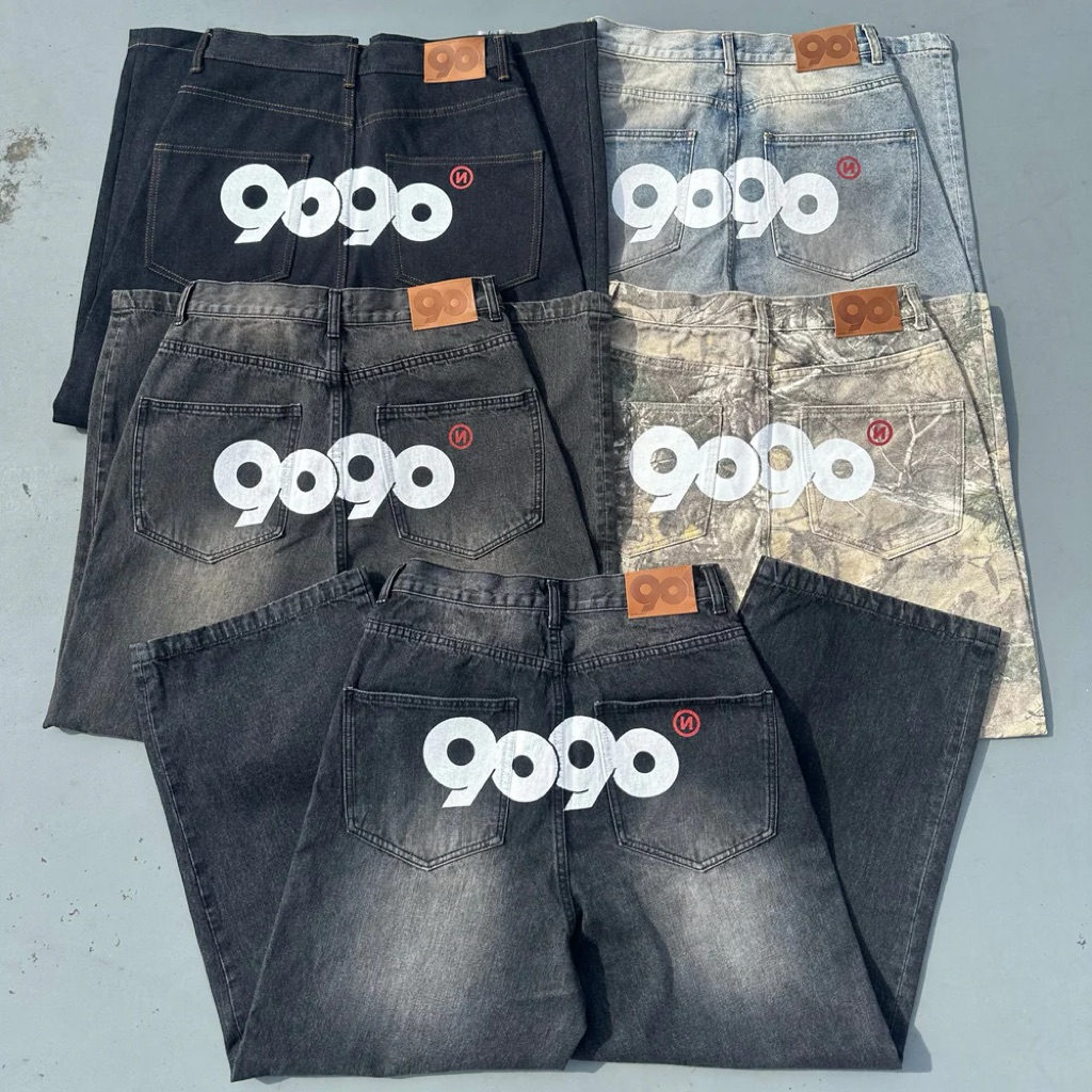 9090 OG Logo Painted Denim Pants | 蝦皮購物