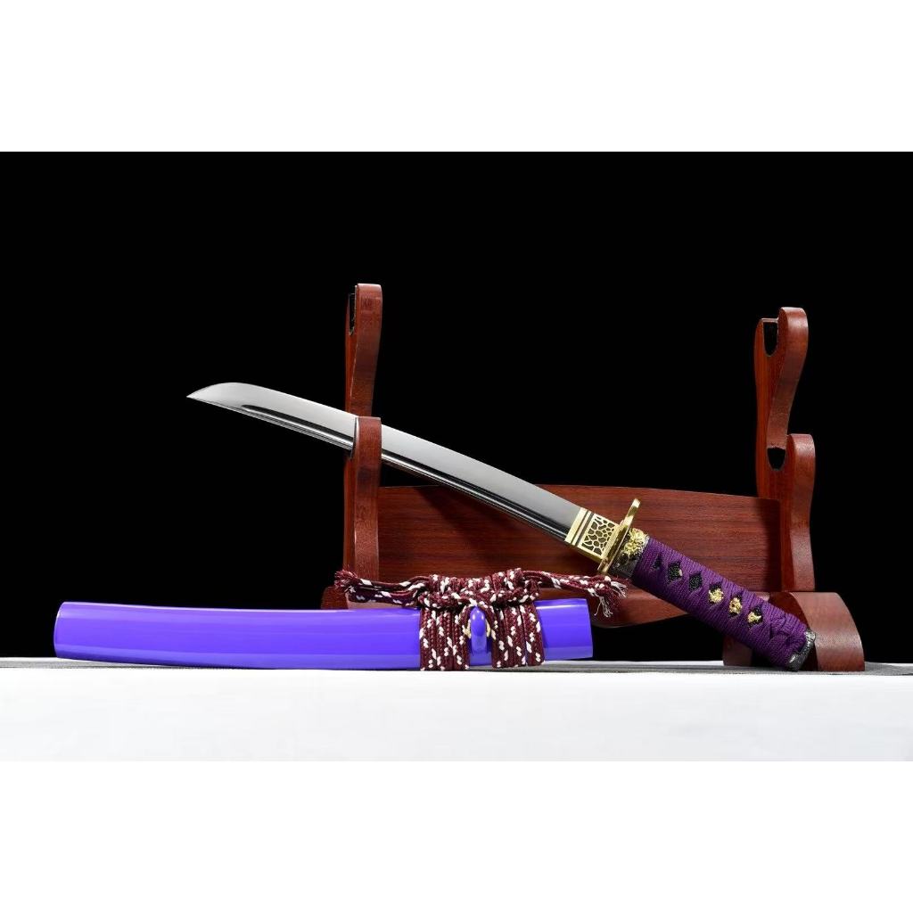【典藏】12寸純銅錳鋼短刀 Katana 居合道劍道練習刀 中長武士打刀 日式刀 東洋刀 一體長硬戶外刀 收藏刀 未開刃 | 蝦皮購物